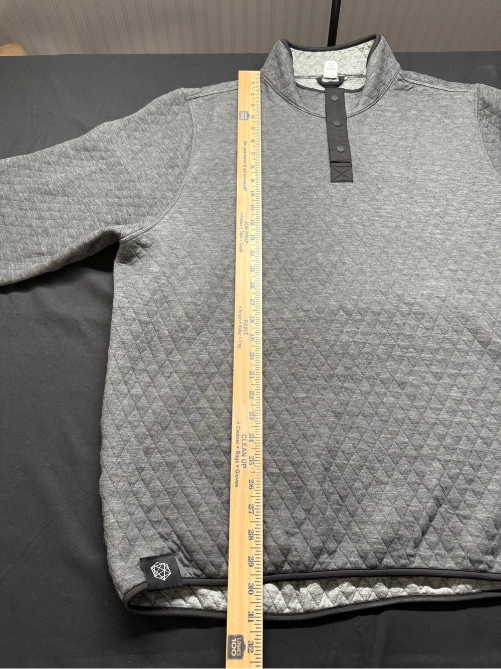 Marine Layer Quilted Light Gray Snap-Placket Pullover